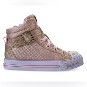 GUC girls Skechers Twinkle Toes Kids Sneakers - Gold and Pink size 1
